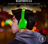 Razer Opus X Wireless Headset – Low-latency Bluetooth 5.0 with 60ms response, Active Noise Cancellation (ANC), custom-tuned 40mm drivers, built-in microphones, Green.